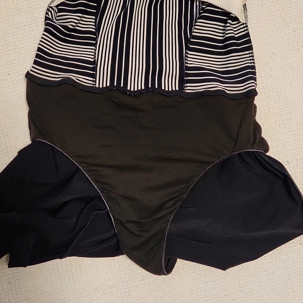 Vintage Jantzen dark navy/white  striped one-piece swimsuit/romper